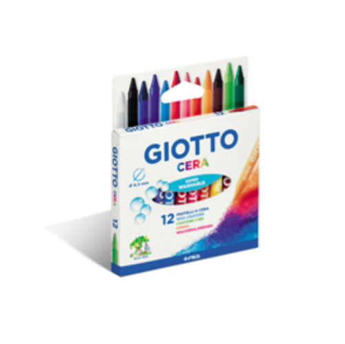 GIOTTO CERA PASTELLI A CERA 8.5 mm COLORI ASSORTITI CONF. 12 Pz.